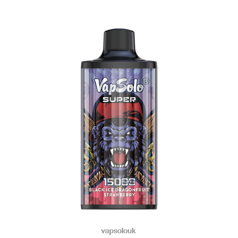 Vapsolo Uk - VapSolo SUPER Disposable Vape Black Ice Drangofruit Strawberry Z02ZT13