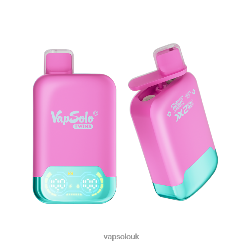 Vapsolo Flavours - VapSolo TWINS Disposable Vape Strawberry Raspberry Cherry Ice & Grape Ice Z02ZT33