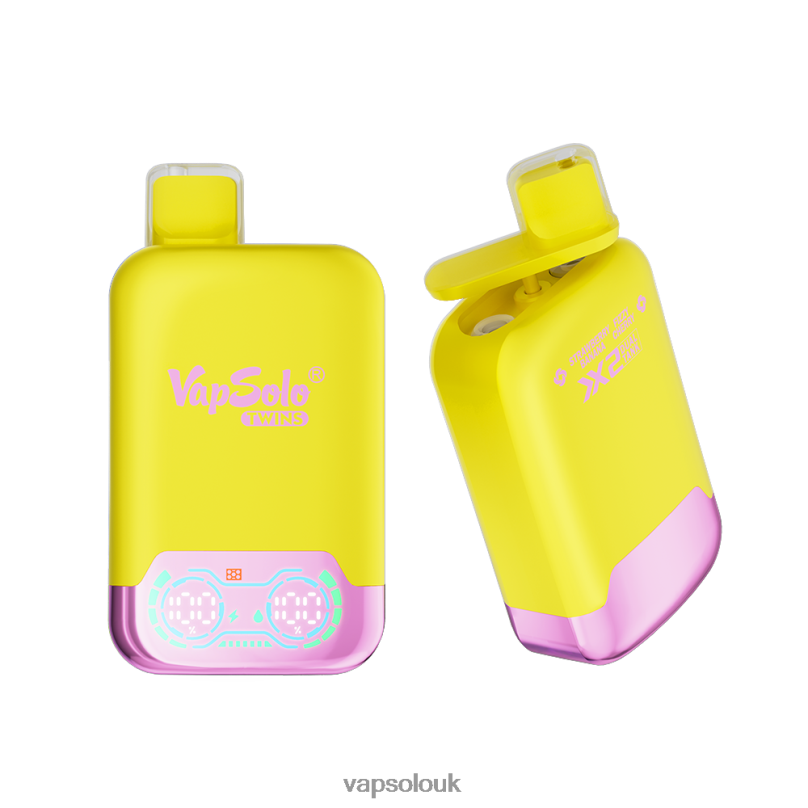 Vapsolo Nicotine - VapSolo TWINS Disposable Vape Strawberry Banana & Fizzy Cherry Z02ZT32