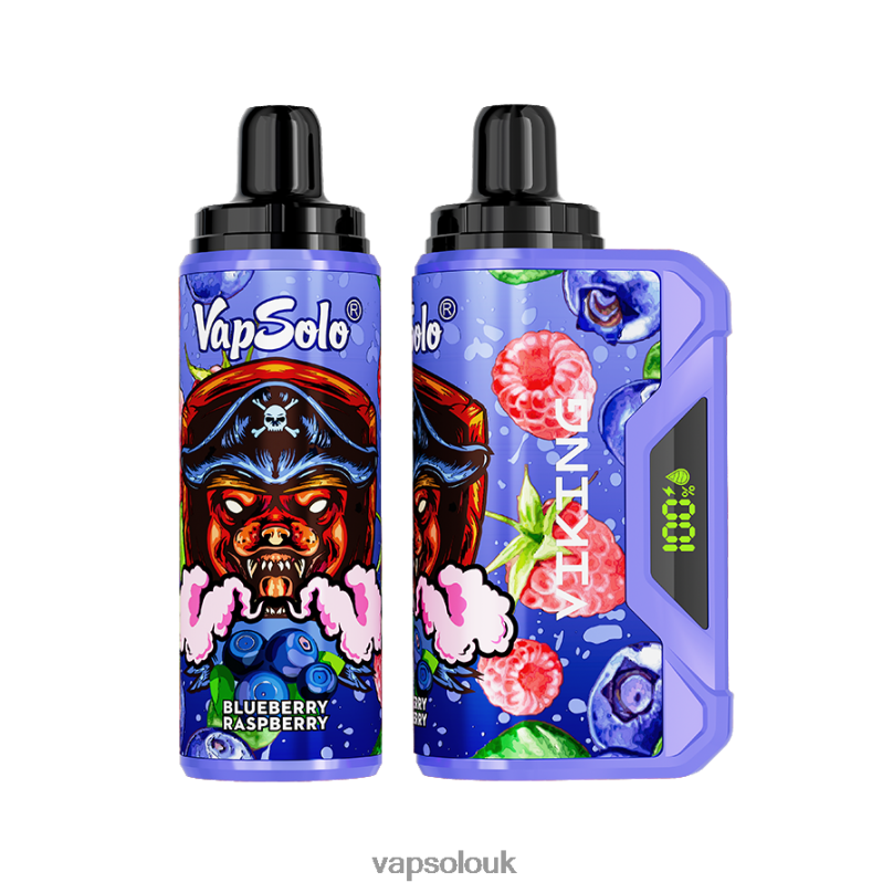 Vapsolo Nicotine - VapSolo VIKING Disposable Vape Blueberry Raspberry Z02ZT38