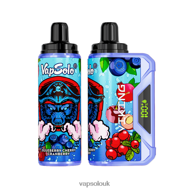 Vapsolo Uk - VapSolo VIKING Disposable Vape Blueberry Cherry Cranberry Z02ZT37